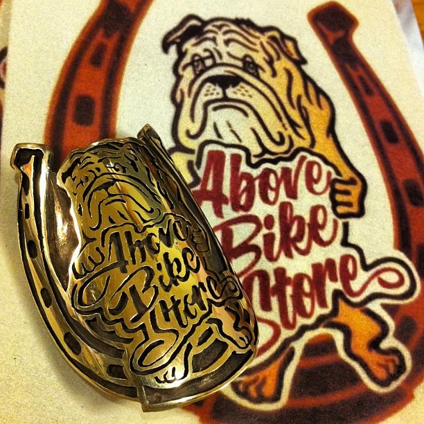 Bulldog motif bicycle head badge emblem by Rui & Aguri Fine Jewelry