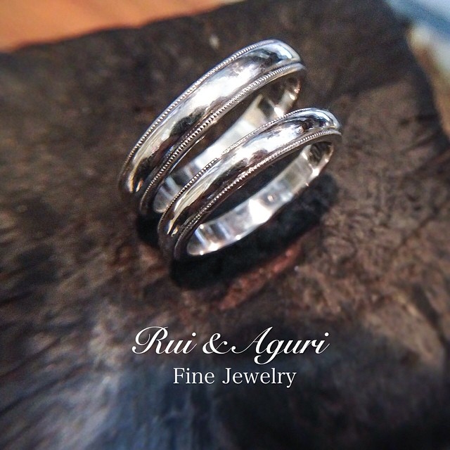 milgrain platinum wedding rings Rui & Aguri Fine Jewelry