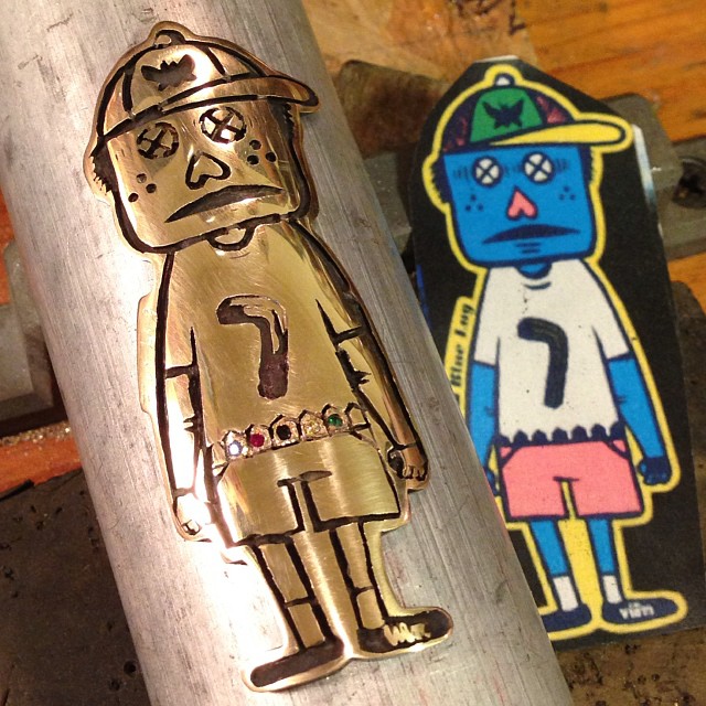 character motif bicycle head badge emblem by Rui & Aguri Fine Jewelry