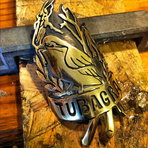 Bird motif bicycle head badge emblem by Rui & Aguri Fine Jewelry