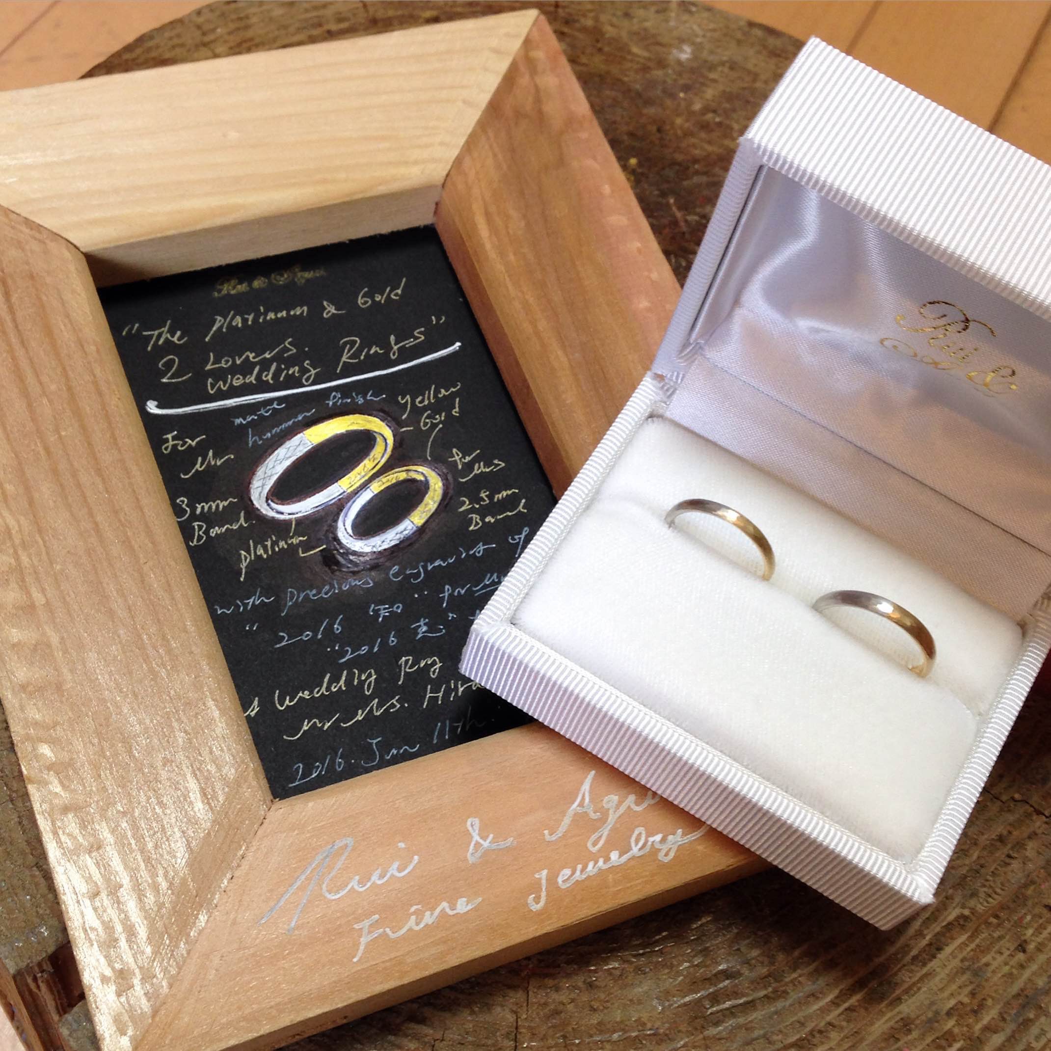 結婚指輪とオーダーシート Rui & Aguri Fine Jewelry