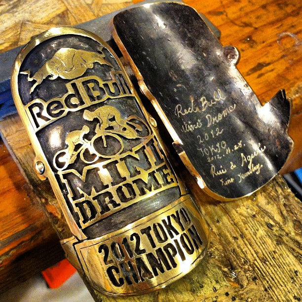 Redbull motif bicycle head badge emblem by Rui & Aguri Fine Jewelry